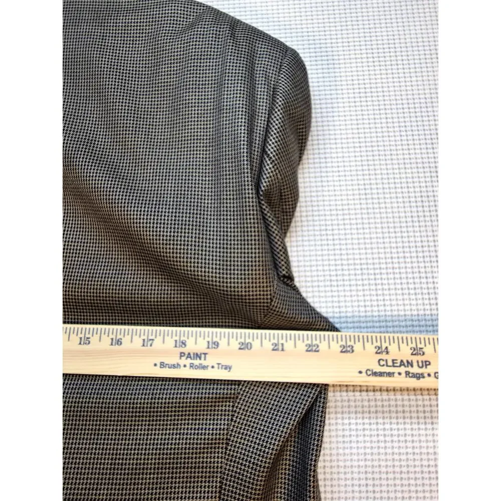VTG Armani Collezioni Blazer Mens 36L 46L Silk Wool Houndstooth Sport Coat Italy